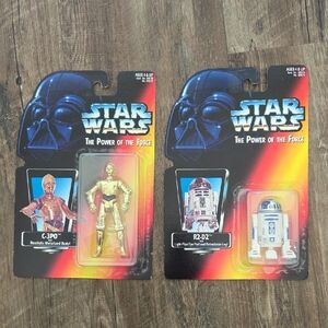 New In Packaging Star Wars The Power of the Force C-3PO and R2-D2 Figures